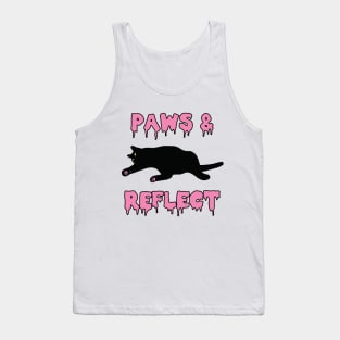 Paws & Reflect Cat Meditation Yoga Humor Mindfulness Tank Top